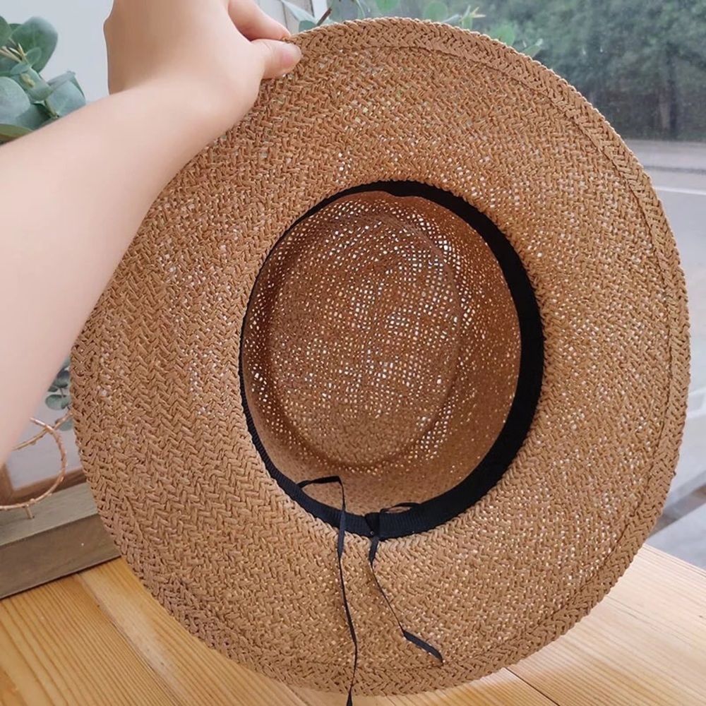 Woven Raffia Bohemian Ribbon Hat - Picture 6 of 10